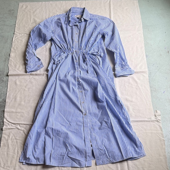Universal Thread Blue and White Striped Long Sleeve Dress - Picture 1 of 5